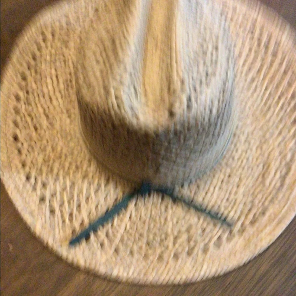 NEW! Wyeth Woven Straw Sun Hat with Green Tie - Picture 2 of 4
